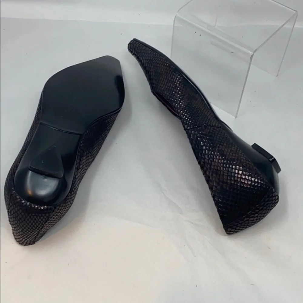 Tamaris Sz 37 Dark Purple Salmon Skin Flats shoes